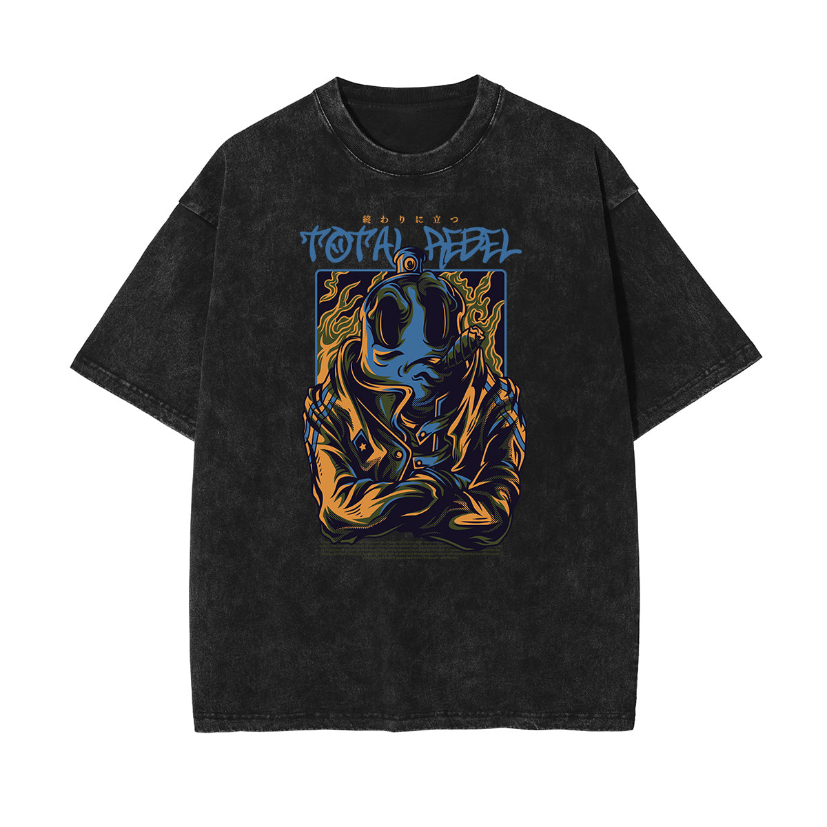 Camiseta retro con estampado de dibujos animados descoloridos