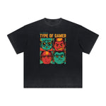 Camiseta deshilachada con gráfico animal abstracto