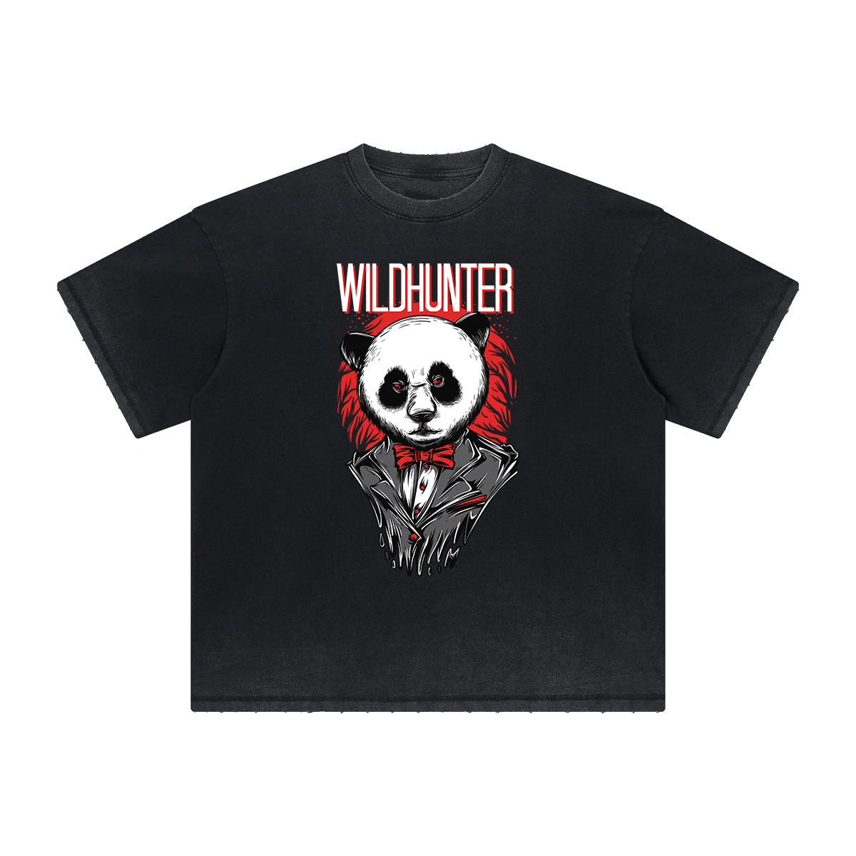 Camiseta deshilachada con gráfico animal abstracto