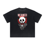 Camiseta deshilachada con gráfico animal abstracto