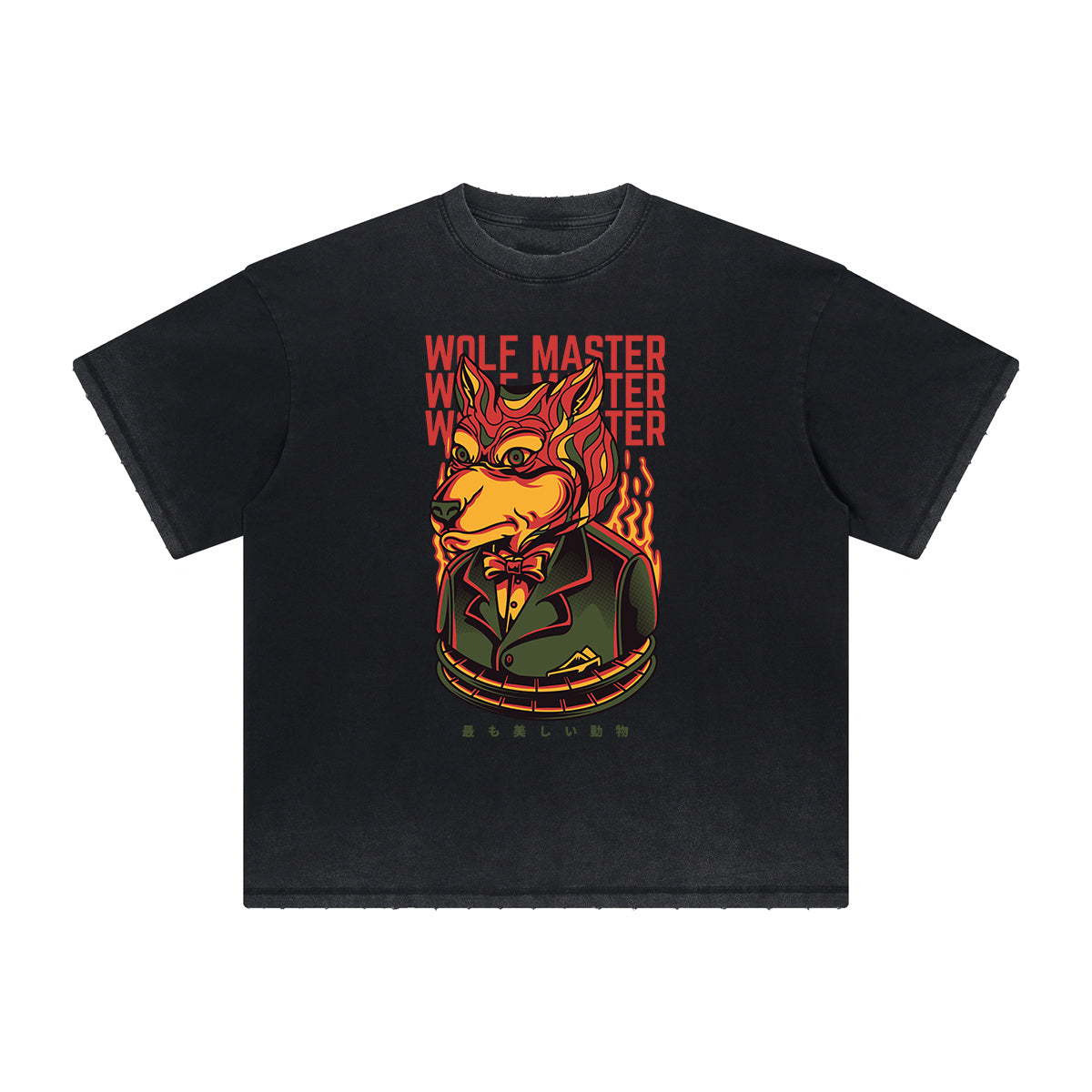 Camiseta deshilachada con gráfico animal abstracto