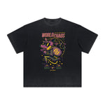 Camiseta deshilachada con gráfico animal abstracto