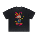 Heavyweight Faded Street Cartoon Graphic Tee-INNBLAC Fashion Apparel