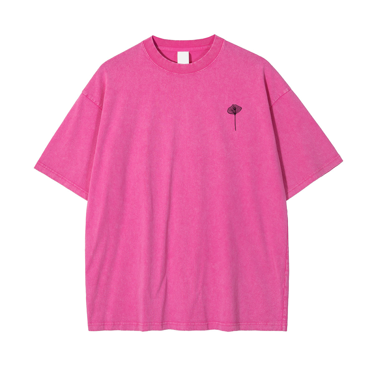 Stone Wash Line Art Flowers Graphic Tee