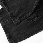 Relaxed Fit Wrinkle Wash Distressed Jeans