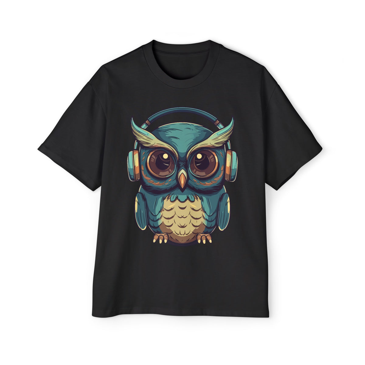 Owl With Headphones Graphic Tee-INNBLAC Fashion Apparel
