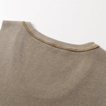 Wax-Dye Waffle Knit Vintage Washed U-Neck Vest