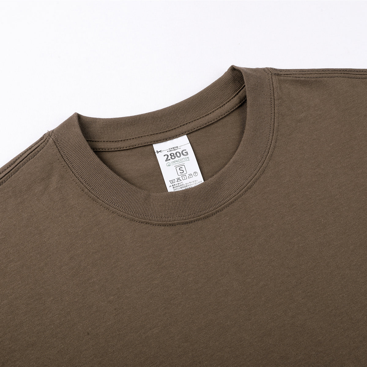 Crew Neck Solid Color Cotton Tee 7.5oz
