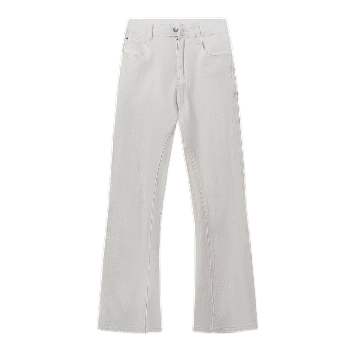 Snap Detail Slight Flared Hem Cargo Pants