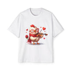 Cute Chicken Playing Violin Valentine Graphic Tee-INNBLAC Fashion Apparel