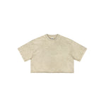 Frayed Edge Washed Baggy Crop Top-INNBLAC Fashion Apparel