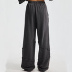 Washed Distressed Fabric Patchwork Vintage Pants