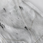 Ink-splatter Barrel Leg Denim Shorts