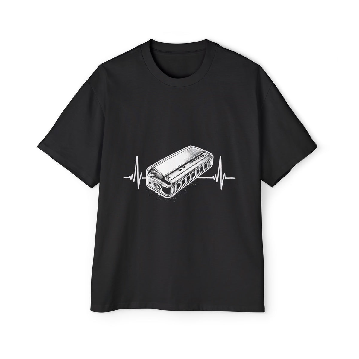 Harmonica Heartbeat Graphic Tee-INNBLAC Fashion Apparel
