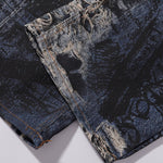 Unisex Streetwear Printed Baggy Jeans