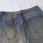 Loose Fit Embroidered Patch Distressed Jeans