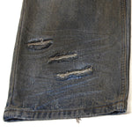 Wrinkle Wash Heavy Ripped Denim Pants