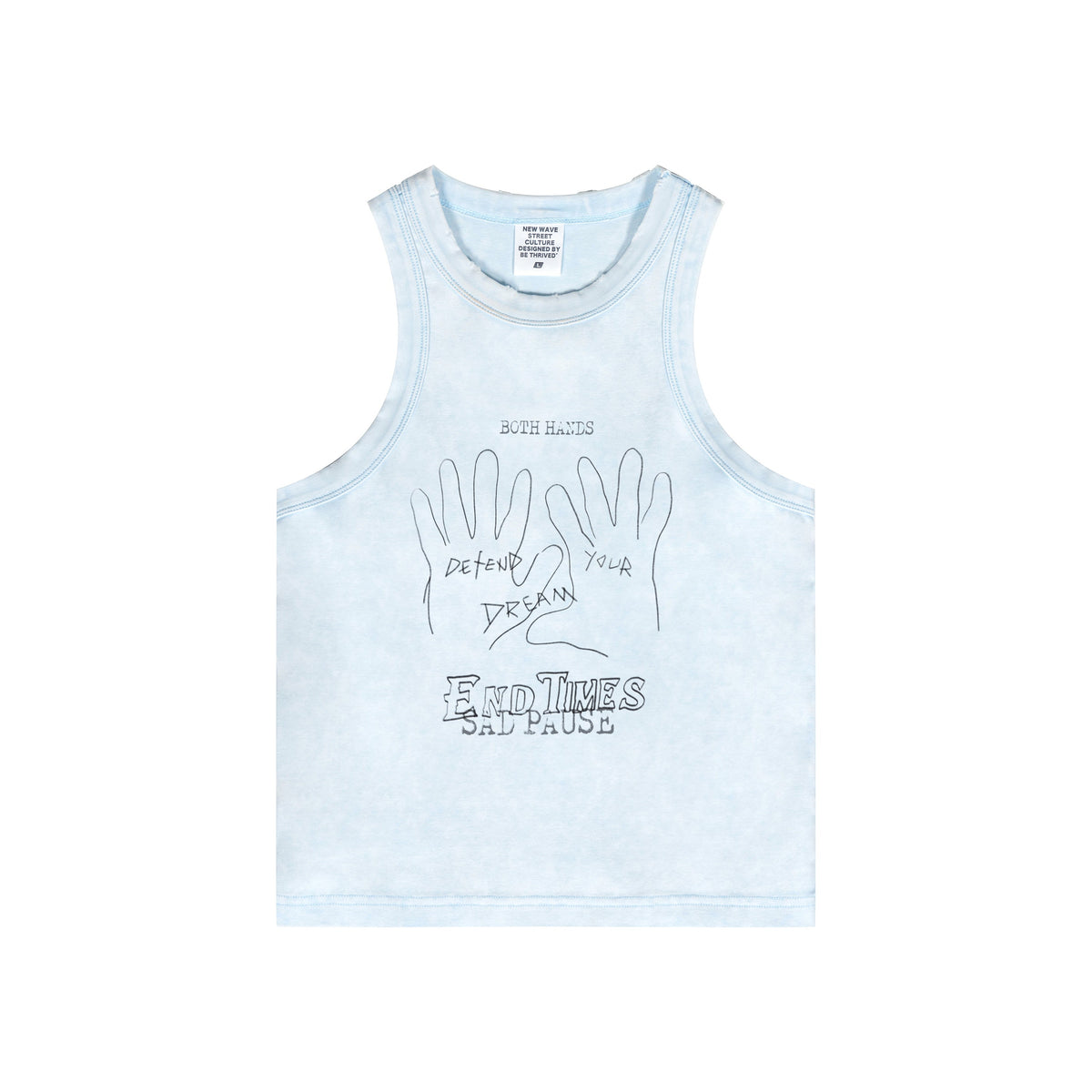 Washed Distressed Graphic Crop Tank-INNBLAC Fashion Apparel