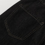 Contrast Stitching Detail Wide Leg Denim Pants
