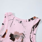 Nature Inspired Pink Camo Leaf Print Casual Tank