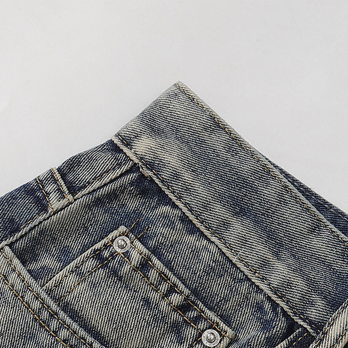 Distressed Patched Star Detail Jeans