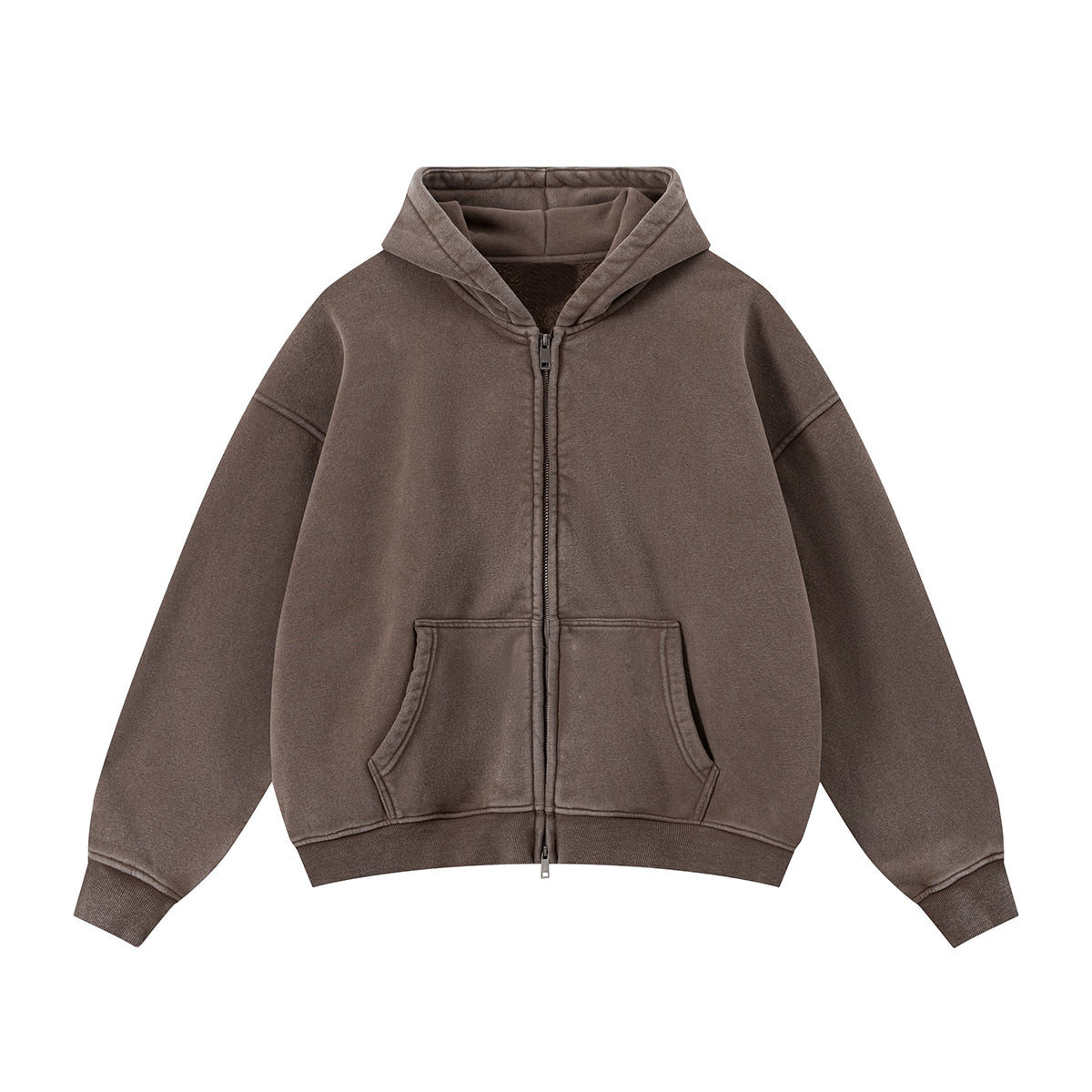 Soft Fleece Zip Up Hoodie Front Pockets