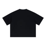 Oversized Minimal Tee Raw Edge Contrast Stitching