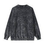 Stone-Washed Distressed Loose-Fit Sweatshirt