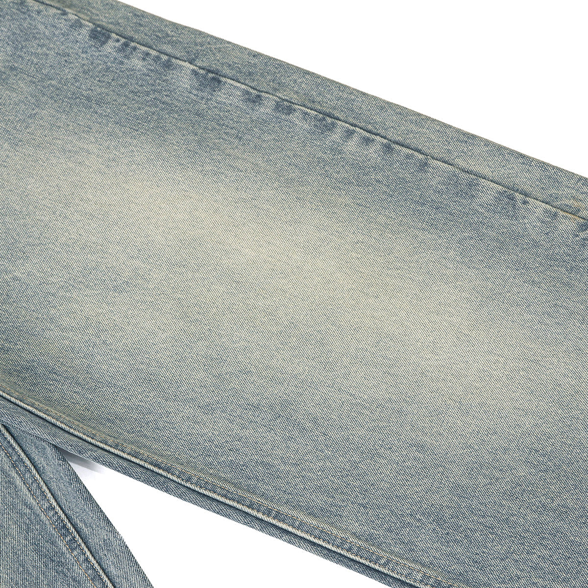 Classic Faded Blue Distressed Denim Pants