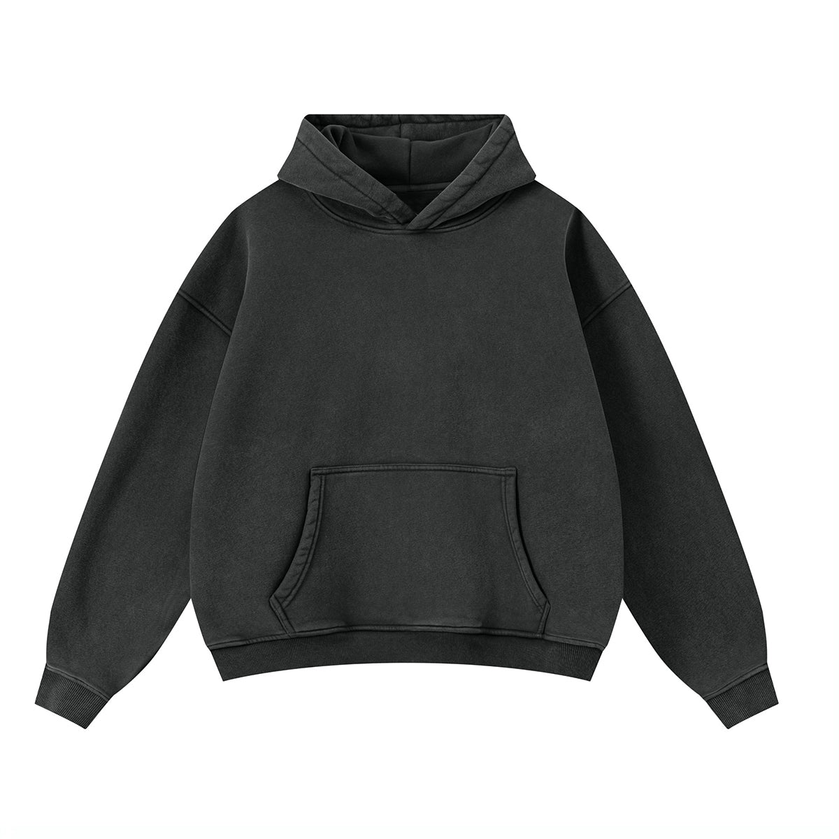 Soft Cotton Fleece Front Pocket Pullover Hoodie