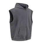 Sleeveless Zip Hoodie Casual Vest Hood Pockets Included
