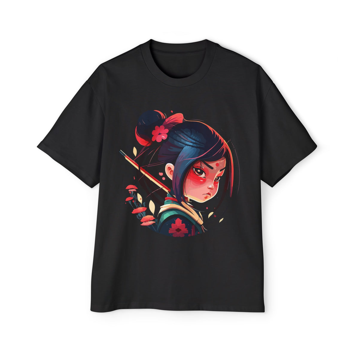 Kawaii Samurai Graphic Tee-INNBLAC Fashion Apparel