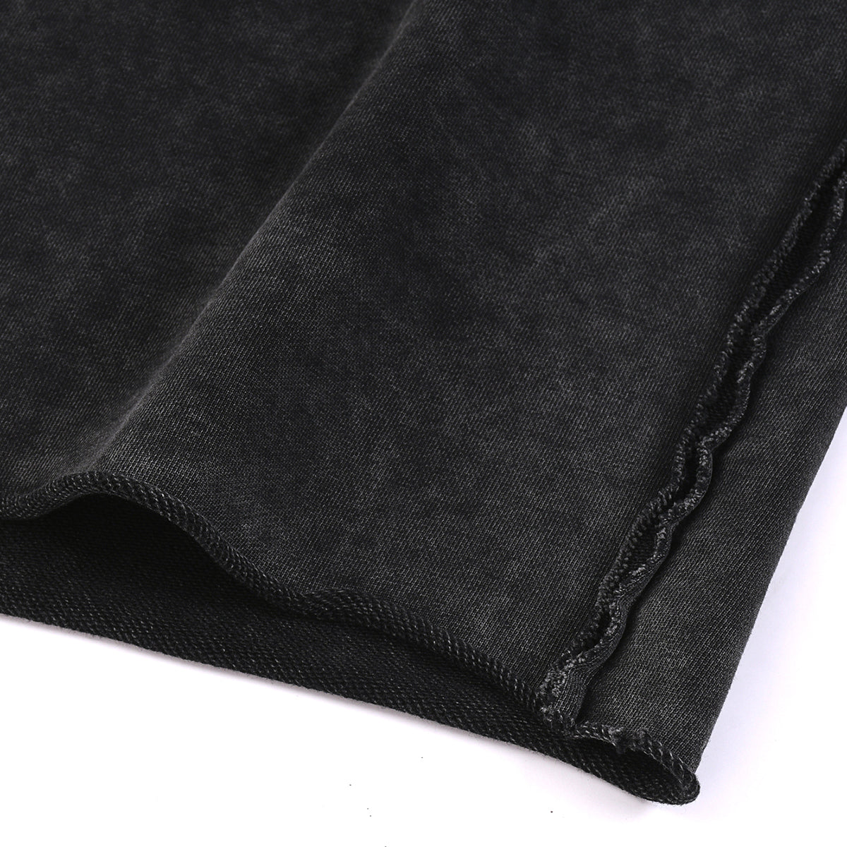 Stone-Washed Raw-Edge Sweat Shorts