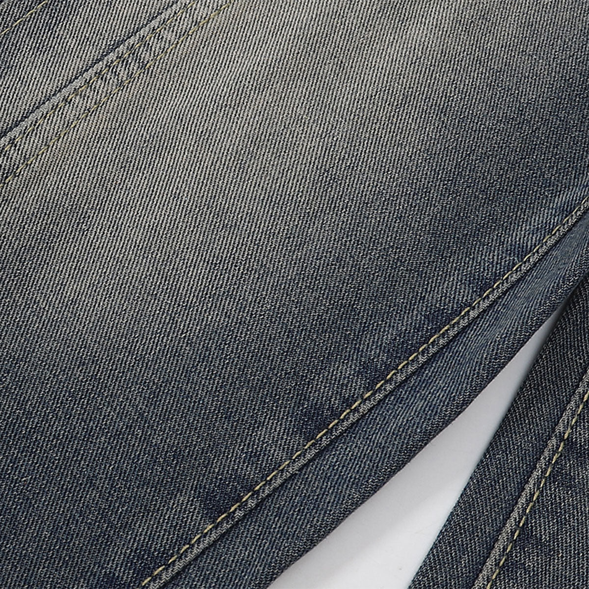 Utility Wide Leg Distressed Denim Jeans