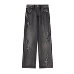 Distressed Patched Star Detail Jeans