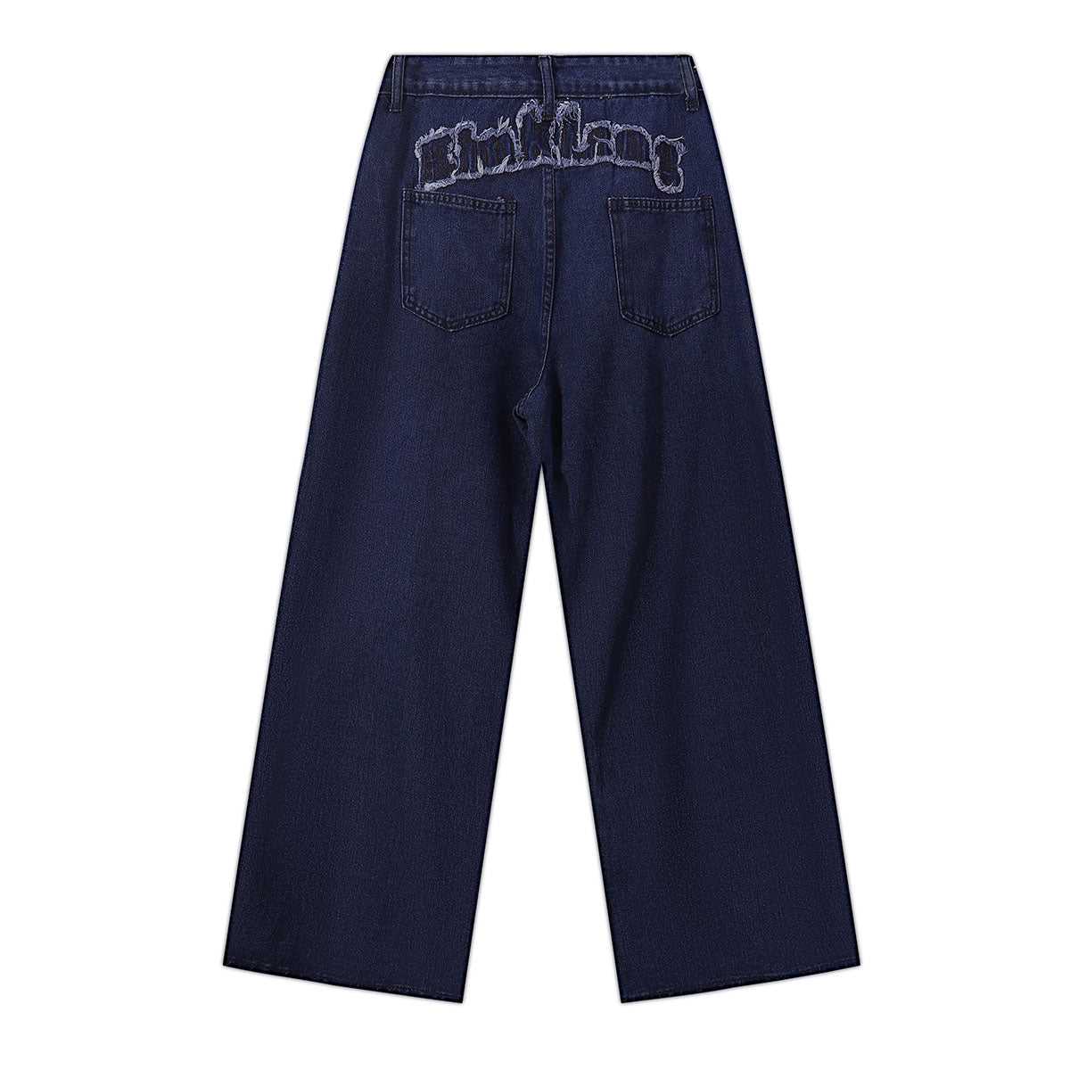 Vintage Style Embroidered Washed Wide Leg Pants