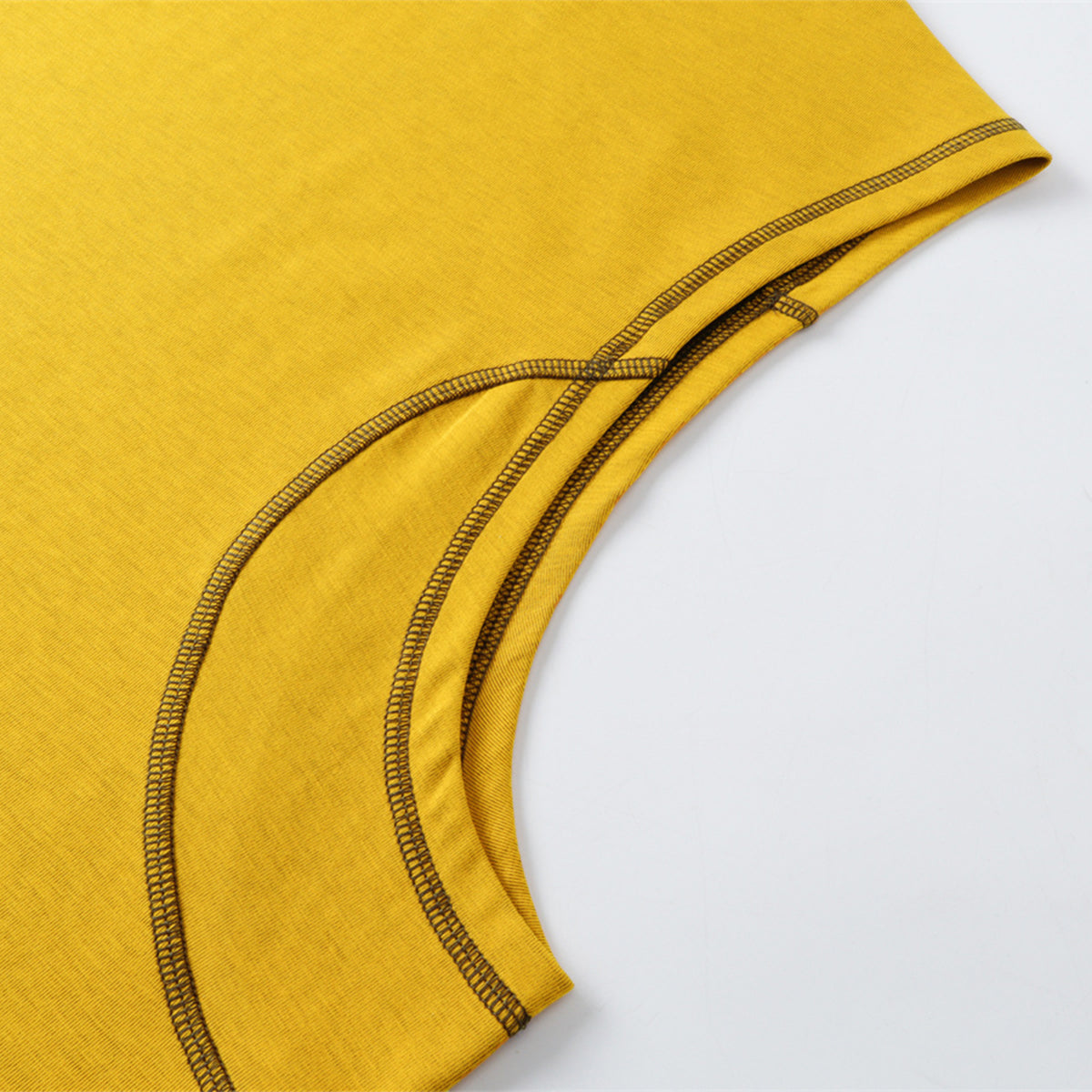 Contrast Stitching Sleeveless Crew Neck Casual Sport Tee