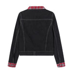 Women's Plaid Patchwork Denim Jacket