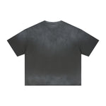 Boxy Raw Edge Washed Loose Short Sleeve Tee