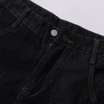 Celestial Star Embroidery Faded Wide Leg Jeans