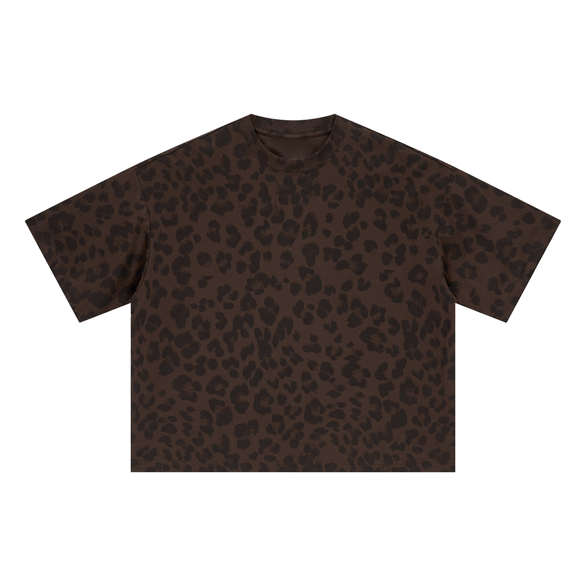 Leopard Print Oversized Short Sleeve Tee Shirt
