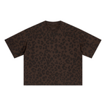 Leopard Print Oversized Short Sleeve Tee Shirt