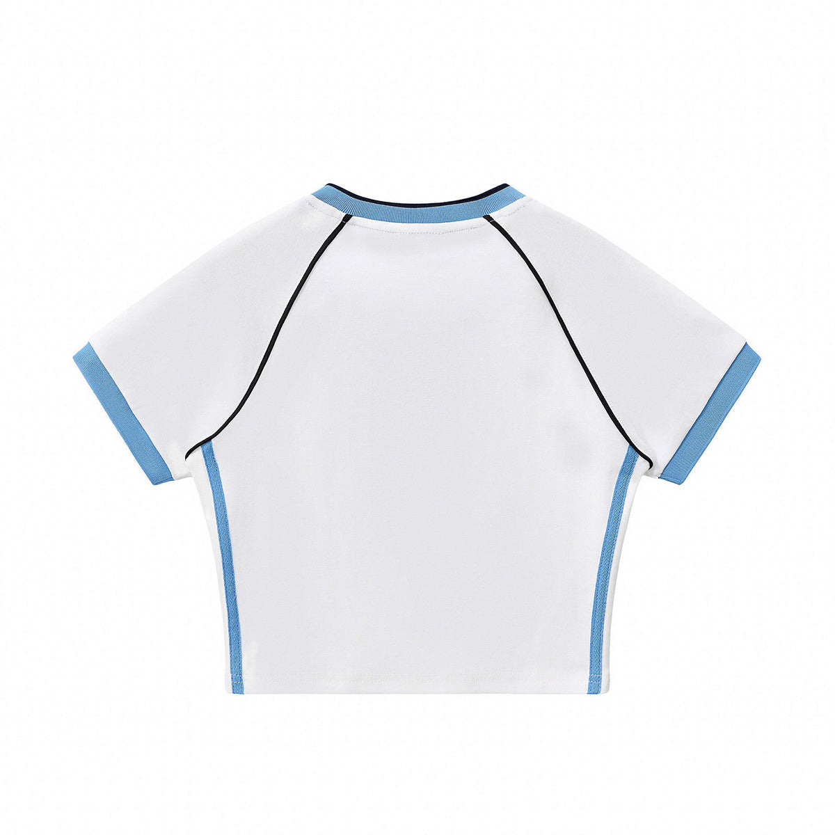 Contrast V-Neck Slim Fit Cropped Y2K Tee