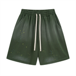 Pantalones cortos deportivos de algodón con salpicaduras de pintura