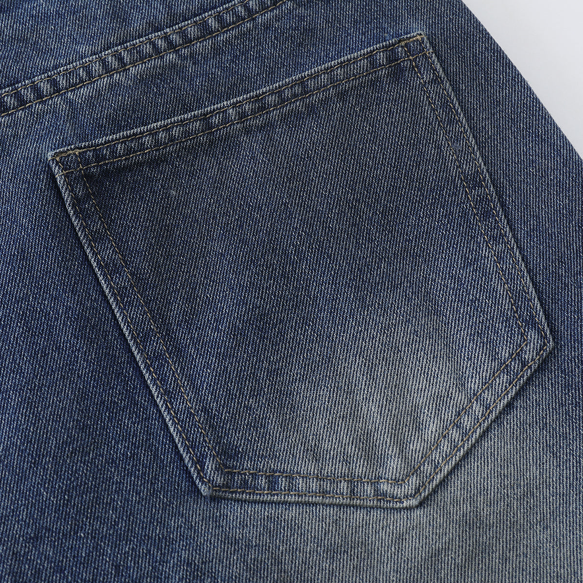 Ripped Patchwork Camo Denim Bermuda Shorts