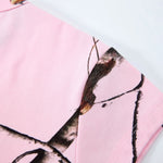 Nature Inspired Pink Camo Floral Crop Top Tee