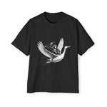 Monkey Riding Flying Goose Drawing Graphic Tee-INNBLAC Fashion Apparel