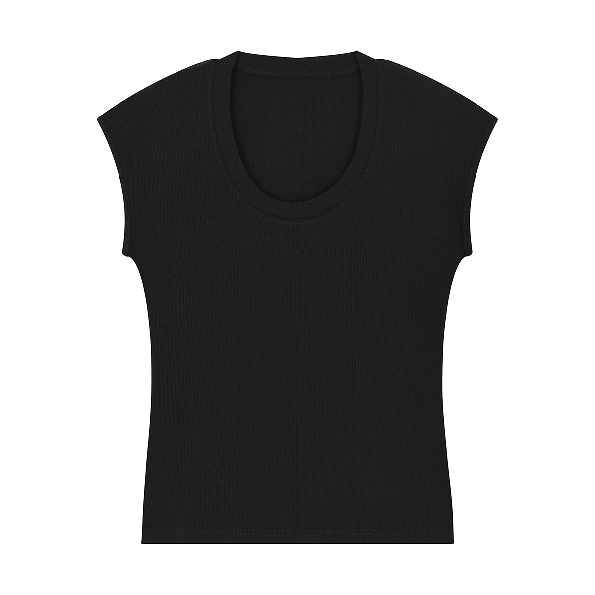 Classic Scoop-Neck Ribbed Sleeveless Top 250gsm