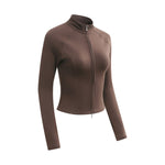 Double-Slider Zipper Fleece Cropped Sweatshirt