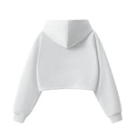 Women's Solid Zip-Front Cropped Hoodie